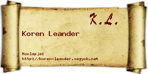 Koren Leander névjegykártya